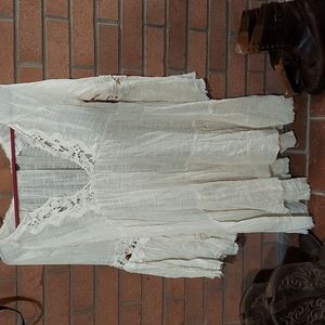 Free people one sheer light cream dress